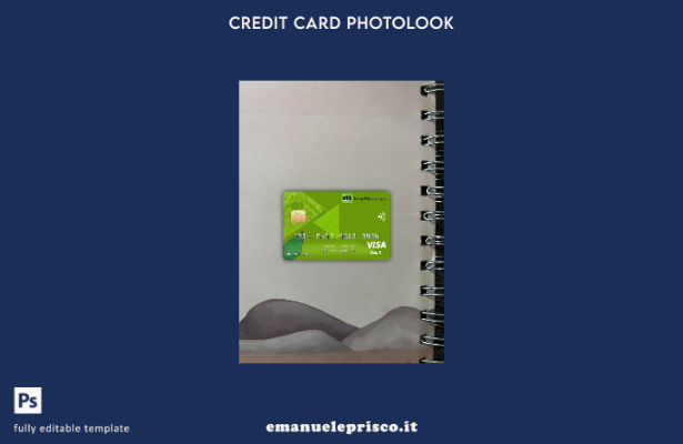 modello frontale photolook della carta Visa bancaria Cuba Metropolitano in stile